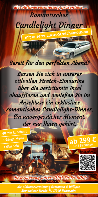 die-oldtimervermietung Stretchlimousine Candlelightdinner